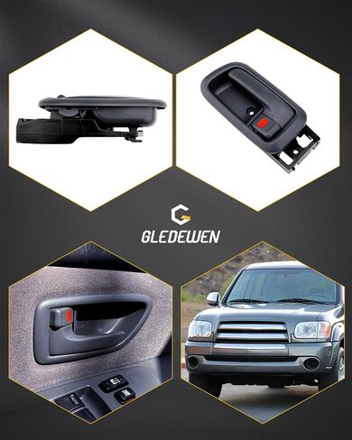Gledewen Interior Door Handles W/Bezel (Pair), Compatible with 2000-2006 Toyota Tundra, Dark Gray, Front Left Driver & Right Passenger | 692050C010B1,692060C010B1 Inside Handle Door Part in Saudi Arabia