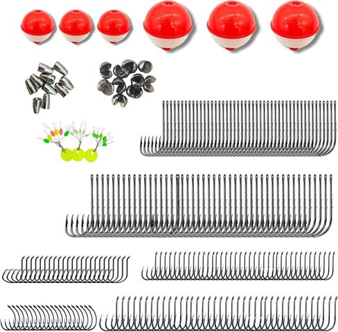 295pcs Fishing Tackle Kit, Including Fishing Hooks, Bobbers for Fishing, Circle Hooks, Fishing Kit for Freshwater Saltwater Fishing in Saudi Arabia