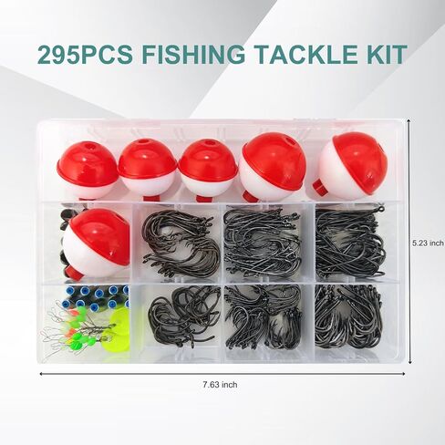 295pcs Fishing Tackle Kit, Including Fishing Hooks, Bobbers for Fishing, Circle Hooks, Fishing Kit for Freshwater Saltwater Fishing in Saudi Arabia