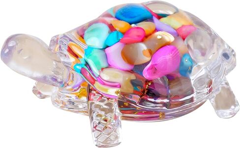 Handcrafted Resin & Shells Turtle Statue Coastal Aquarium Decor with Natural Beach Theme, Zen Home Ornament for Turtle Lovers, Ocean-Themed Collector Gift (3.35 Inch) in Saudi Arabia