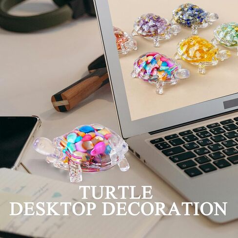 Handcrafted Resin & Shells Turtle Statue Coastal Aquarium Decor with Natural Beach Theme, Zen Home Ornament for Turtle Lovers, Ocean-Themed Collector Gift (3.35 Inch) in Saudi Arabia