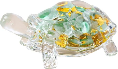 Handcrafted Resin & Shells Turtle Statue Coastal Aquarium Decor with Natural Beach Theme, Zen Home Ornament for Turtle Lovers, Ocean-Themed Collector Gift (3.35 Inch) in Saudi Arabia