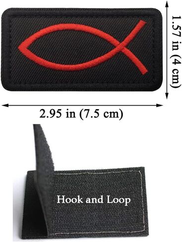 Jesus Fish Patch Christian Fish Patch Ichthys Patch Embroidered Tactical Morale Patches Applique Fastener Hook and Loop(ArmyGreen) in Saudi Arabia