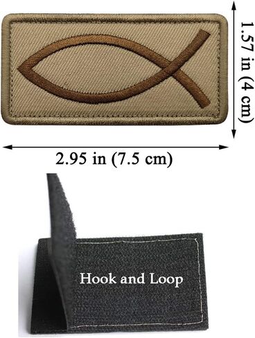Jesus Fish Patch Christian Fish Patch Ichthys Patch Embroidered Tactical Morale Patches Applique Fastener Hook and Loop(ArmyGreen) in Saudi Arabia