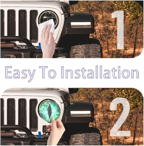 Beast Eyes Headlight Decals, 3D Round Stickers and Decals for Jeep Wrangler, Stereo Eyes Headlight Decal Stickers (Green) in Kuwait