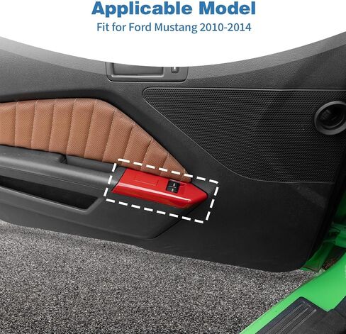 لغطاء لوحة مفتاح رفع النوافذ Mustang Carbon Fiber Cover Cover Trim متوافق مع Ford Mustang 2010 2011 2013 2013 in Saudi Arabia