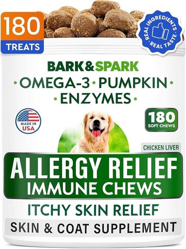 BARK&SPARK Omega 3 for Dogs - 150 Fish Oil Treats for Dogs - Skin and Coat Supplement - EPA & DHA Fatty Acids - Canine Salmon Oil - Pollock in Saudi Arabia