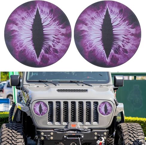 Beast Eyes Headlight Decals, 3D Round Stickers and Decals for Jeep Wrangler, Stereo Eyes Headlight Decal Stickers (Green) in Kuwait