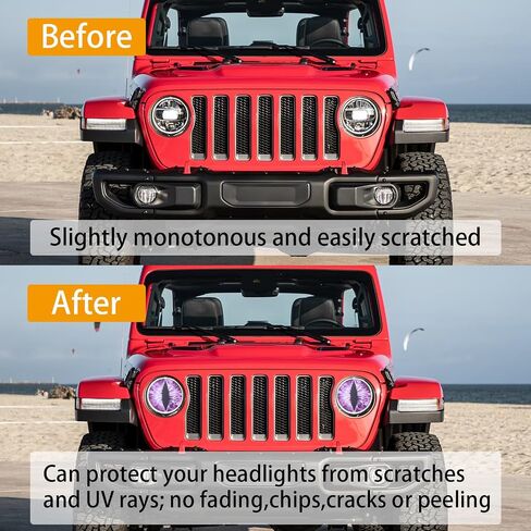 Beast Eyes Headlight Decals, 3D Round Stickers and Decals for Jeep Wrangler, Stereo Eyes Headlight Decal Stickers (Green) in Kuwait
