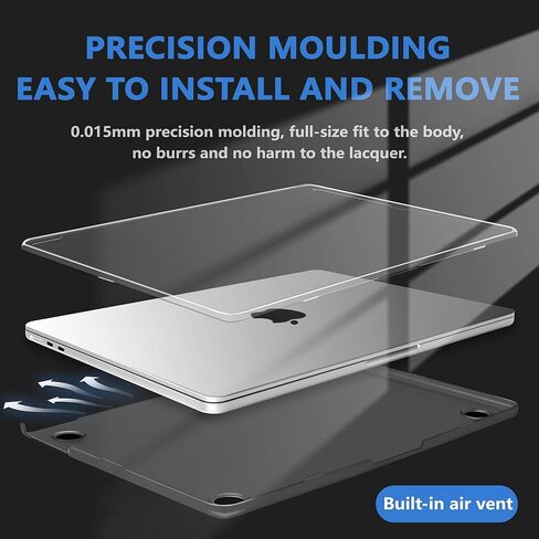 Compatible with MacBook Air 13.6 inch Case, M4 A3240/M3 A3113/M2 A2681 (Released 2025 to 2022), Hard Shell, Keyboard Cover, Screen Protector, Webcam Cover & Type-C Adapter, Sparkly Pink in Kuwait