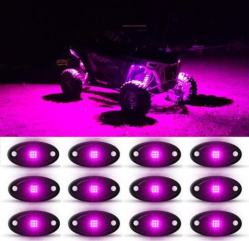 الأرجواني الوردي الصخور الخفيفة 24pods 6000k النقي الأرجواني أدى الصخور أضواء عدة Ip68 للماء 47 بوصة تمديد الأسلاك ل ATV RV UTV SUV الطرق الوعرة بيك اب شاحنات الغولف قارب سيارات درابزين الإضاءة تحت التوهج in Kuwait