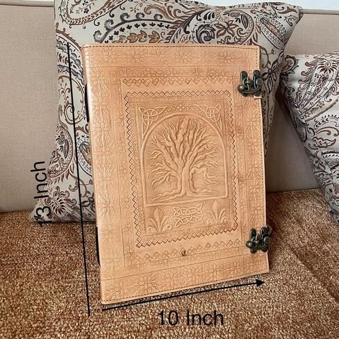 Personalised Leather Ring Binder, Tree Of Life Grimoire Binder,Customized Leather Binder, Personalized Leather Portfolio Men, 8.5 X 11 Inches Size Document Holder, Brown in Saudi Arabia