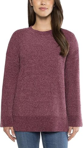 Matty M Ladies' Chenille Tunic Sweater, Crewneck, Ribbed Cuffs and Hem, Wide Sleeves, Multiple Colors in Kuwait