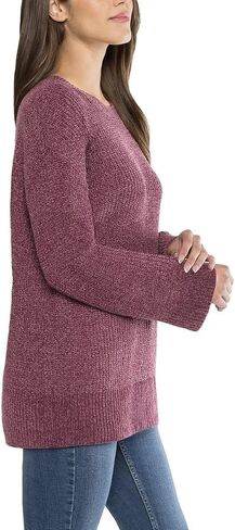 Matty M Ladies' Chenille Tunic Sweater, Crewneck, Ribbed Cuffs and Hem, Wide Sleeves, Multiple Colors in Kuwait