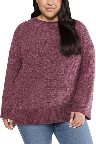 Matty M Ladies' Chenille Tunic Sweater, Crewneck, Ribbed Cuffs and Hem, Wide Sleeves, Multiple Colors in Kuwait
