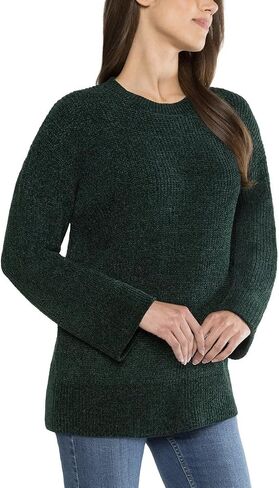 Matty M Ladies' Chenille Tunic Sweater, Crewneck, Ribbed Cuffs and Hem, Wide Sleeves, Multiple Colors in Kuwait