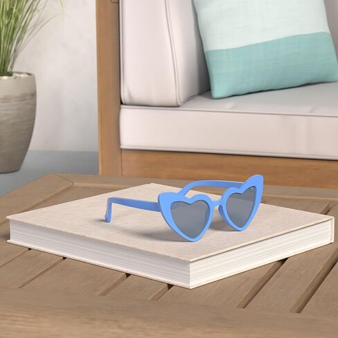 Ridering Women Fashion Goggle Heart Sunglasses Vintage Love Heart Shaped Sunglasses Cat Eye Mod Style Style Retro Glasses in Saudi Arabia