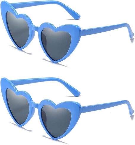 Ridering Women Fashion Goggle Heart Sunglasses Vintage Love Heart Shaped Sunglasses Cat Eye Mod Style Style Retro Glasses in Saudi Arabia