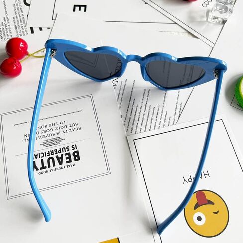 Ridering Women Fashion Goggle Heart Sunglasses Vintage Love Heart Shaped Sunglasses Cat Eye Mod Style Style Retro Glasses in Saudi Arabia