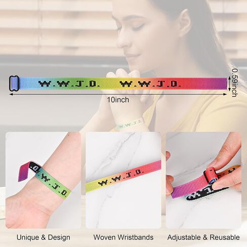 45PCS WWJD Bracelet Pack for Women Men, Christian Jesus Wristbands Gifts, W.W.J.D Adjustable Bracelets What Would Jesus Do Bracelet in Saudi Arabia