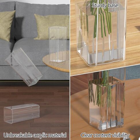 6 PCS أكريليك مزهرية زهرة واضحة ، مزهرية زهرة طويلة المقاومة ، محور ديكور للمنزل ، حفل زفاف in Kuwait