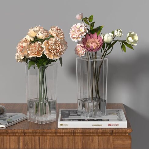 6 PCS أكريليك مزهرية زهرة واضحة ، مزهرية زهرة طويلة المقاومة ، محور ديكور للمنزل ، حفل زفاف in Kuwait
