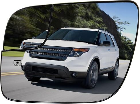 Passenger Right Side View Convex Mirror Glass Power Heated Compatible with Ford Explorer 2011 2012 2013 2014 2015 2016 2017 2018 2019 With Back Plate in Saudi Arabia