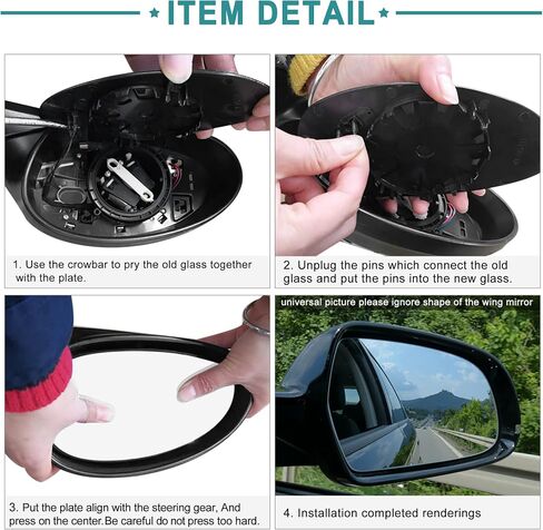 ACROPIX Left Driver Side Rearview Heated Mirror Glass Replacement Fit for Volvo S40 with Backing Plate - Pack of 1 White Glass in Saudi Arabia