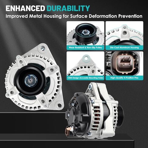 11392 Car Alternator Fit for Honda Accord 2008-2012, for Honda Accord Crosstour 2010 3.5L V6 Automotive Replacement Alternators 31100R70A01, 104210-5910 Alternator 130 Amp, 6-Groove Pulley in Saudi Arabia