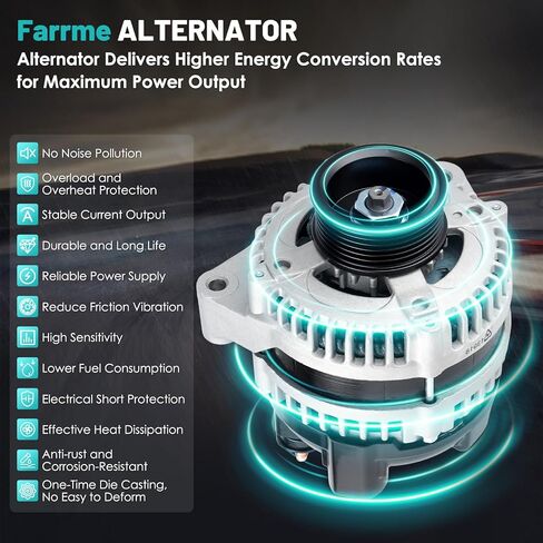 11392 Car Alternator Fit for Honda Accord 2008-2012, for Honda Accord Crosstour 2010 3.5L V6 Automotive Replacement Alternators 31100R70A01, 104210-5910 Alternator 130 Amp, 6-Groove Pulley in Saudi Arabia