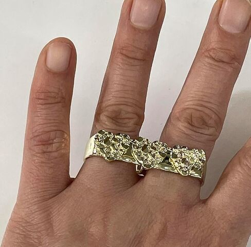 18K GOLD PLASS BALL 100 دولار وعشاء آخر حلقة إصبعين in Kuwait