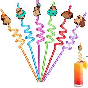 6PCS Easter Decorations Straws, Easter Eggs Bunny Basket Party Favors Straws Crazy Reusable Straws Accessories Decor in Kuwait