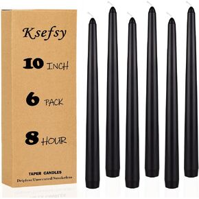 Ksefey 10 Inch Ivory Taper Candles Set of 6 - Dripless,Unscented,8 Hours Burn Time-Perfect for Wedding,Dinner,Party and Home Decor in Saudi Arabia
