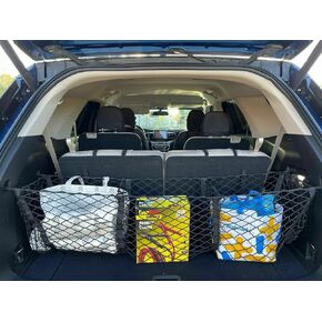Trunk Organizer Cargo Net for Ford Explorer 2020-2025 – 3 Pockets Cargo Net for SUV – Premium Mesh Car Trunk Organizer Vehicle Carrier Storage – Compatible with Explorer in Saudi Arabia