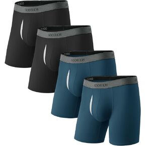 GOOTUCH Men's Silver-Ion Tech Underwear, Moisture Wicking Odor Control Bamboo Boxer Briefs, Wider Soft Waistband (2&4 Pack) in Saudi Arabia