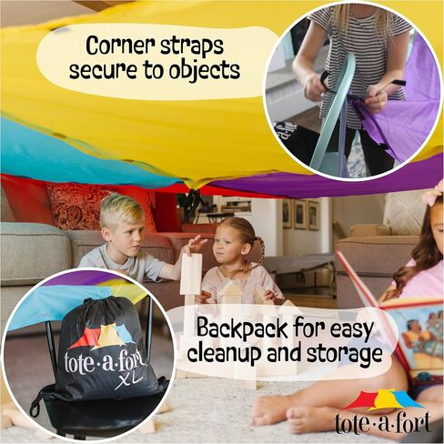Tote a Fort Starry XL Blanket Fort Building Kit for Kids, 4 Blanket TOTEAFORT Toy, Make a Portable Playhouse, Play Tent Boy and Girl Indoor Outdoor Build Set, STEM Children Toy, Ages 4, 8, 12 + in Saudi Arabia