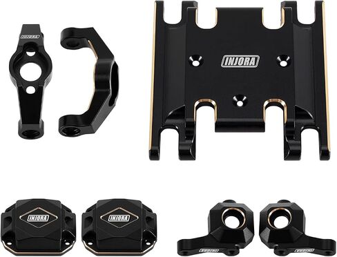 Pinnora Black Brass C Hubs ، مفاصل التوجيه ، أغطية Diff الخلفية الأمامية ، حامل نقل لوحة التزلج لمدة 1/18 HPI Venture18 RC. in Saudi Arabia