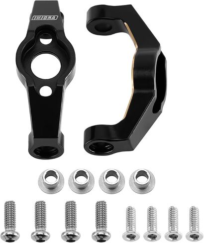 Pinnora Black Brass C Hubs ، مفاصل التوجيه ، أغطية Diff الخلفية الأمامية ، حامل نقل لوحة التزلج لمدة 1/18 HPI Venture18 RC. in Saudi Arabia