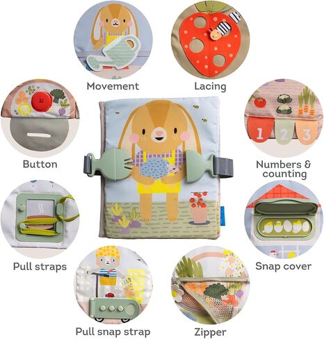 TAF Toys Buly Buld for Toddlers 1-3 ، Montessori Head Activity Book with 15 نشاطًا - مفاهيم الأضداد - كتاب مزدحم بالطفل مثالي لمدة عام واحد - لعبة Boy Toys Girl Girl Gift in Kuwait