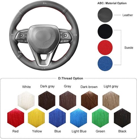 غطاء عجلة القيادة Mewant لـ Toyota Rav4 2019-2024/Camry 2018-2024/Corolla 2020-2024/Avalon 2019-2022 غلاف مقود مقود يدوي in Kuwait