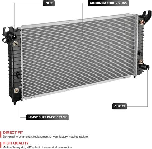 DNA Motoring OE Style 1-Row Aluminium Cooling Chaiator متوافق مع Chevy Silverado 1500 2016-2018 / Sierra 1500 2016-2018 ، 5.3L ، OEM-RA-13721 in Saudi Arabia
