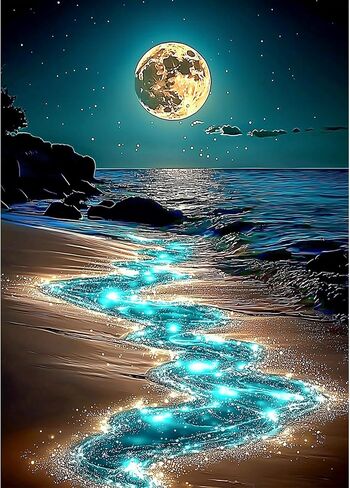 Lxmsja Beach Diamond Art Kits for Adults, Wooden Door DIY Full Drill Diamond Painting Kits for Beginners, 5D Gem Art Crafts for Adults, Home Wall Decor 12x16 inch in Saudi Arabia