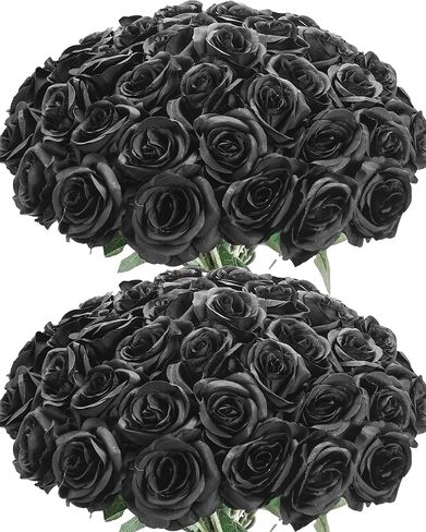 50pcs Artificial Roses Flowers in Bulk,Realistic Silk Fake Rose with Long Stem for Wedding Centerpieces Bouquet Party Floral Arrangement Home Decoration(Royal Blue) in Kuwait