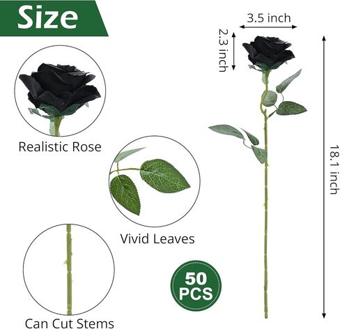 50pcs Artificial Roses Flowers in Bulk,Realistic Silk Fake Rose with Long Stem for Wedding Centerpieces Bouquet Party Floral Arrangement Home Decoration(Royal Blue) in Kuwait