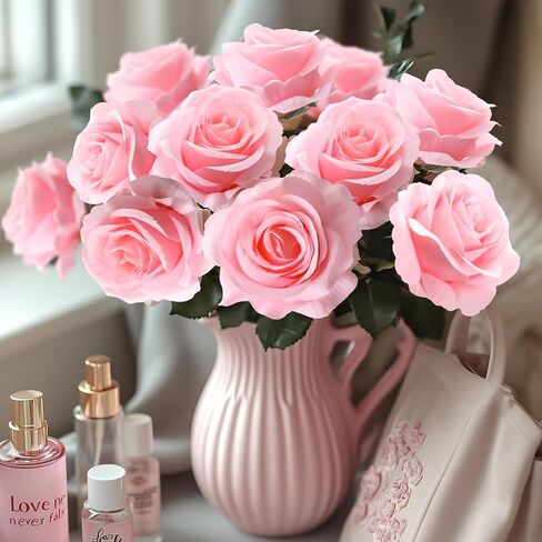 50pcs Artificial Roses Flowers in Bulk,Realistic Silk Fake Rose with Long Stem for Wedding Centerpieces Bouquet Party Floral Arrangement Home Decoration(Royal Blue) in Kuwait