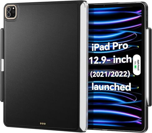 Case for iPad Pro-12.9 inch Clear - with Screen Protector, Non-Yellowing, Thin & Hard Back Cover, Supports Apple Pencil, Case for iPad Pro 12.9 (2022/2021/2020/2018, 6th/5th/4th/3rd Generation) in Kuwait