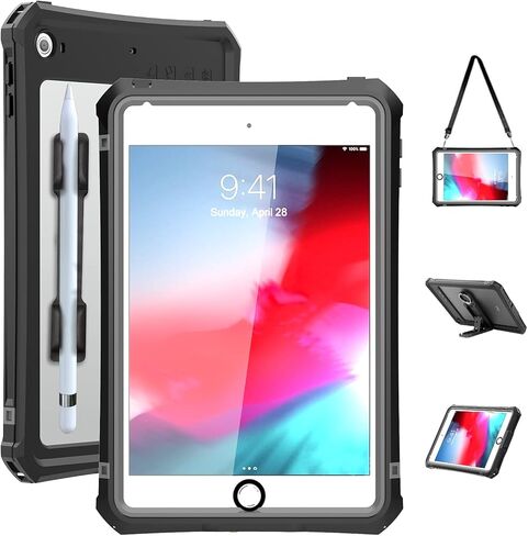 ShellBox Case Compatible with iPad Mini 7/ Mini 6 Generation 2024 IP68 Waterproof case, Built in Pencil Holder, Built-in Screen Protector, Full Body Protective Pad Cover for iPad Mini 6th 8.3 inch in Kuwait