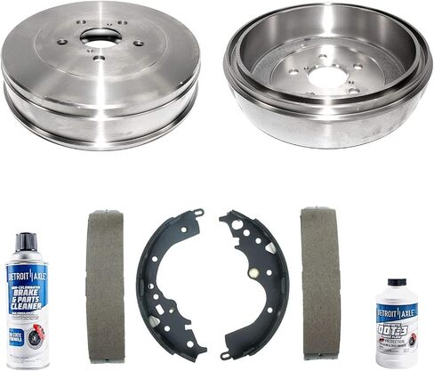 Detroit Axle - Rear Brake Kit for 04-10 Toyota Sienna Brake Drums Semi-metallic Brakes Shoes 2004 2005 2006 2007 2008 2009 2010 Replacement: 12.04" inch Rear Drums in Saudi Arabia
