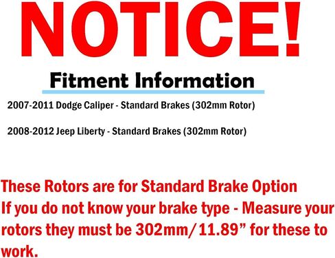 Detroit Axle - Front Brake Kit for 2007-2012 Dodge Nitro 2008-2012 Jeep Liberty Drilled & Slotted Disc Brake Rotors Ceramic Brakes Pads 2009 2010 2011 Replacement: 11.89" inch Rotor in Saudi Arabia