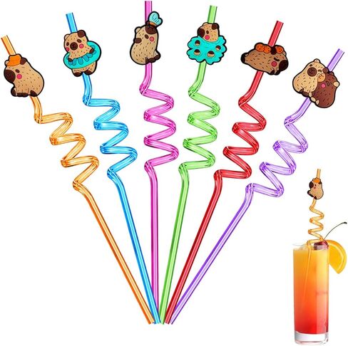 6PCS Easter Decorations Straws, Easter Eggs Bunny Basket Party Favors Straws Crazy Reusable Straws Accessories Decor in Kuwait